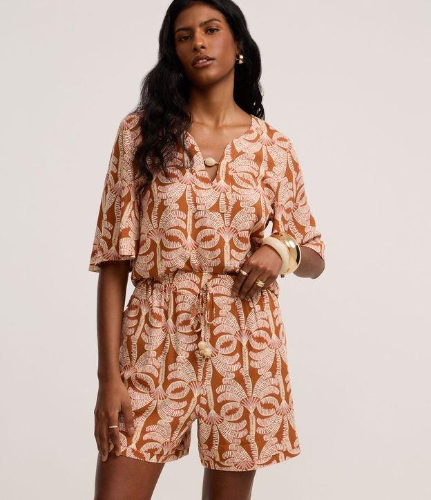 Short Cintura Alta em Viscose com Estampa Coqueiros - 2