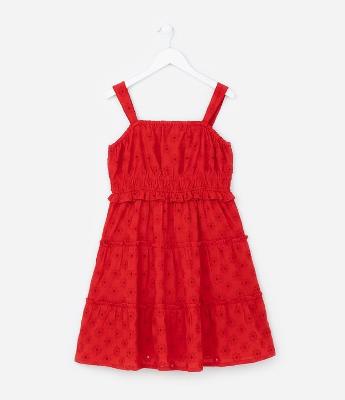 Vestido Marias Infantil em Laise com Elástico no Busto  - Tam 5 a 14 Anos