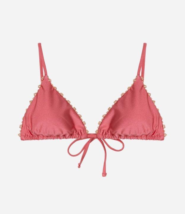 Biquíni Top Cortininha em Microfibra Brilho com Aviamentos de Madeira - 1