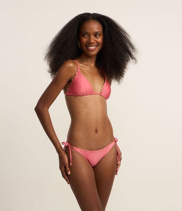 Biquíni Top Cortininha em Microfibra Brilho com Aviamentos de Madeira - 2