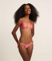 Biquíni Calcinha Lacinho em Microfibra Brilho com Fio Duplo e Aviamentos de Madeira - 2