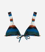 Biquíni Top Cortininha Alongada com Estampa Aquarelada - 1