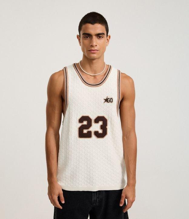 Regata Sportcore em Tricô Número 23 com Viés Contrastante - 1