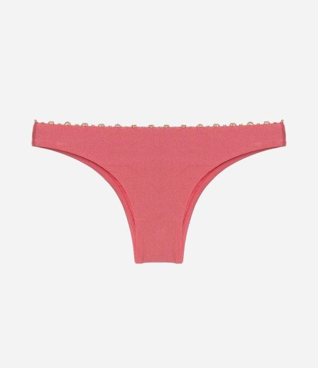 Biquíni Calcinha Básica em Microfibra Brilho com Mini Aviamentos de Madeira - 1