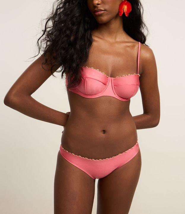 Biquíni Calcinha Básica em Microfibra Brilho com Mini Aviamentos de Madeira - 2