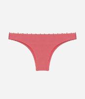 Biquíni Calcinha Básica em Microfibra Brilho com Mini Aviamentos de Madeira - 1