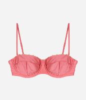 Biquíni Top Meia Taça em Microfibra Brilho com Aviamentos de Madeira - 1