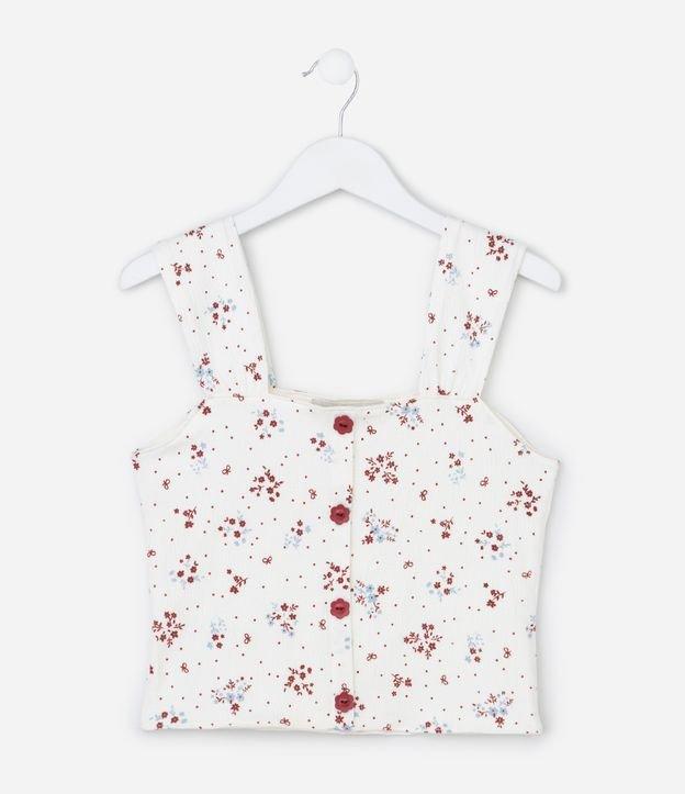 Top Infantil em Ana Ruga com Estampa Floral - Tam 7 a 14 Anos - 1