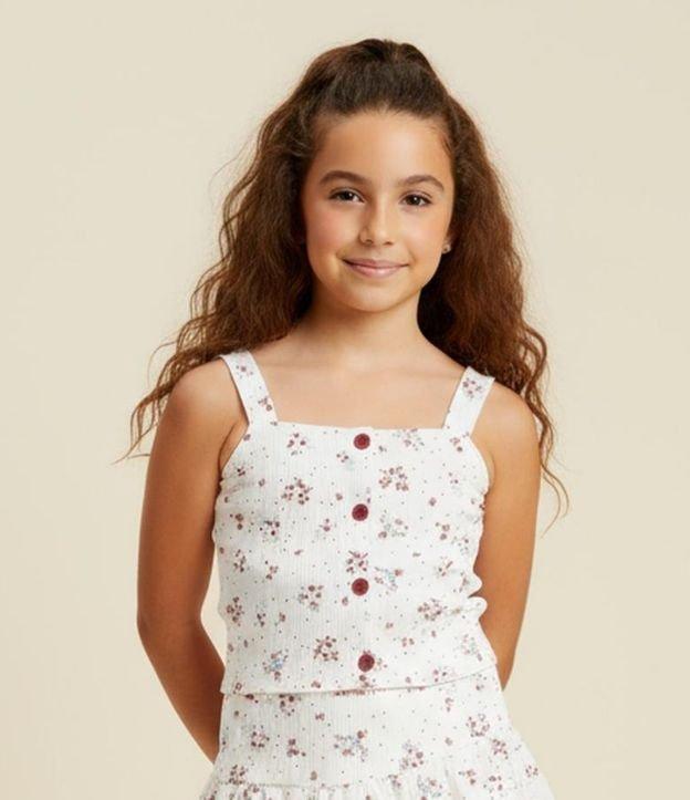 Top Infantil em Ana Ruga com Estampa Floral - Tam 7 a 14 Anos - 2