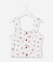 Top Infantil em Ana Ruga com Estampa Floral - Tam 7 a 14 Anos - 1