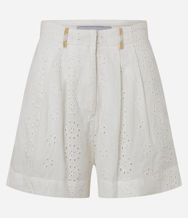 Short Curto com Passantes com Miçangas e Estampa Floral - 1