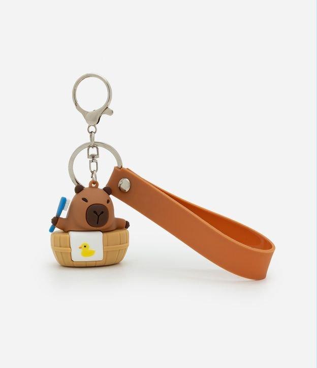Chaveiro Infantil de Plástico Capivara na Banheira - Tam Único - 1