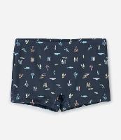 Sunga Infantil Boxer em Microfibra com Estampa de Mini Ícones Tropicais - Tam 5 a 14 Anos - 1