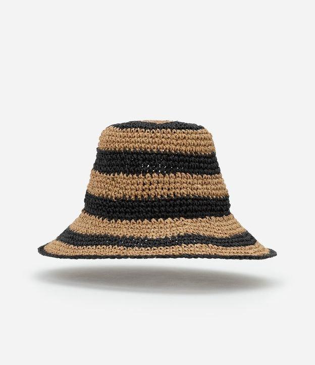 Chapéu Bucket de Palha Listrada - 1