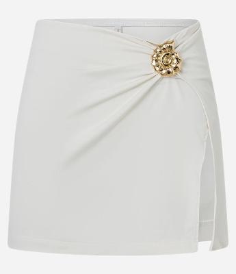 Saída de Praia Saia Curta em Microfibra com Concha Lateral