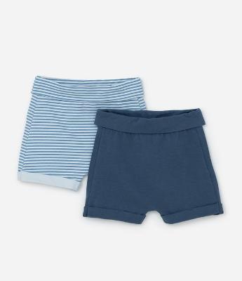 Kit 02 Bermudas Infantis em Cotton - Tam 0 a 18 Meses