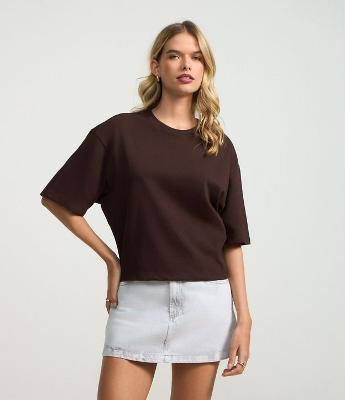 Blusa Básica em Algodão com Barra Ajustada