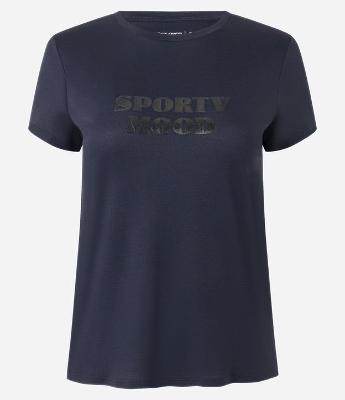 Camiseta Esportiva com Tecnologia Dry e Lettering Sporty Mood