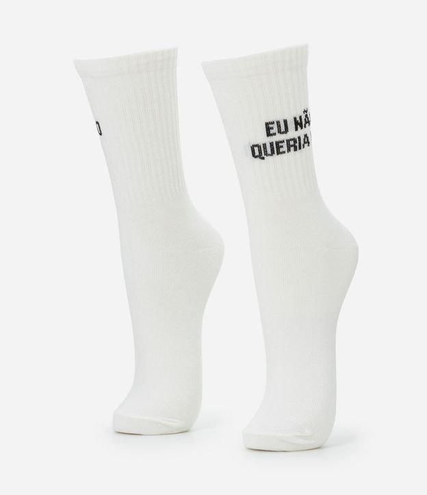 Meia Cano Alto em Algodão com Desculpe o Atraso - 1