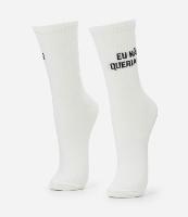 Meia Cano Alto em Algodão com Desculpe o Atraso - 1