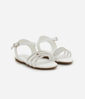 Sandália Infantil de Tiras com Strass - Tam 20 ao 24