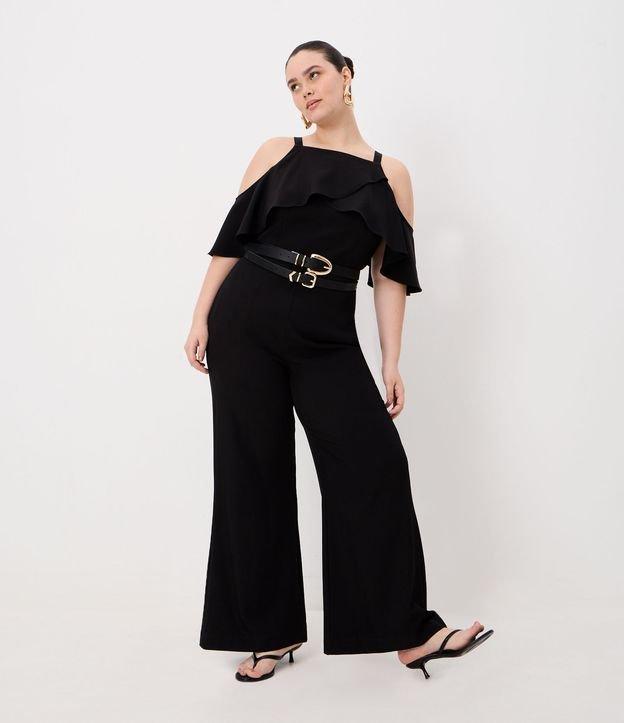 Macacão Alfaiataria em Crepe com Babados Curve & Plus Size - 2