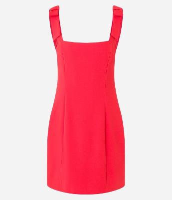 Vestido Curto em Crepe com Laço na Alça Larga