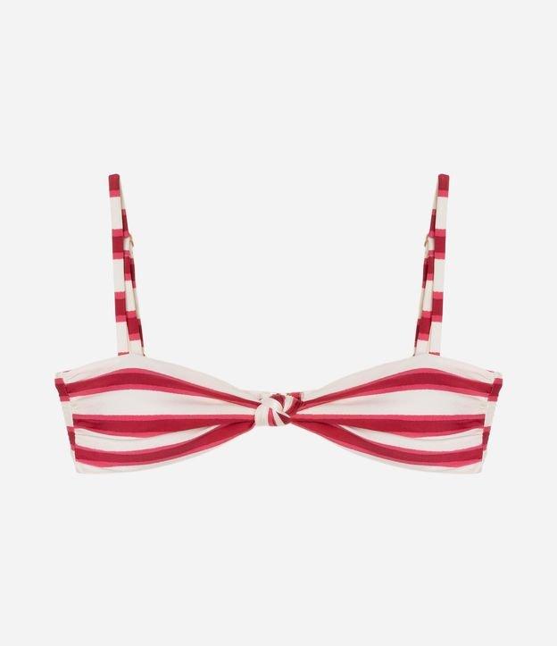 Biquíni Top Bandeau em Microfibra Listrada com Nózinho - 1