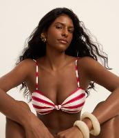 Biquíni Top Bandeau em Microfibra Listrada com Nózinho - 3