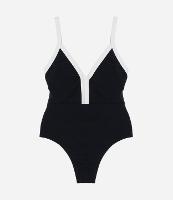 Maiô Triângulo em Microfibra Texturizada com Viés Contrastante - 1