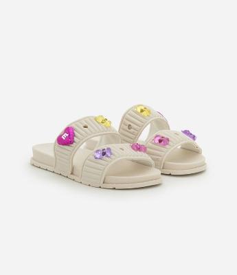 Chinelo Infantil Slide em PU com Cerejinhas Molekinha - Tam 26 ao 36