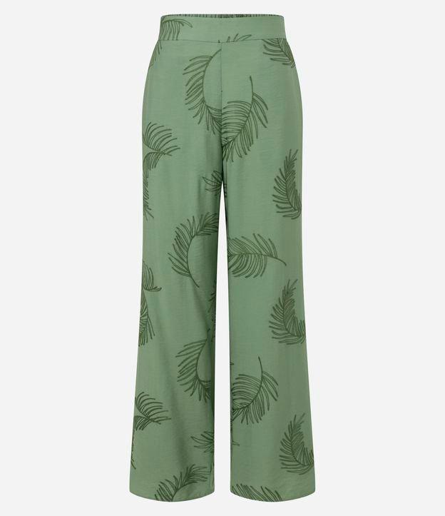 Calça Wide Leg em Viscose com Bordado FOlhagem - 1