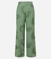 Calça Wide Leg em Viscose com Bordado FOlhagem - 1