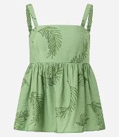 Blusa Batinha de Alça em Viscose com Bordado Folhagem - 1