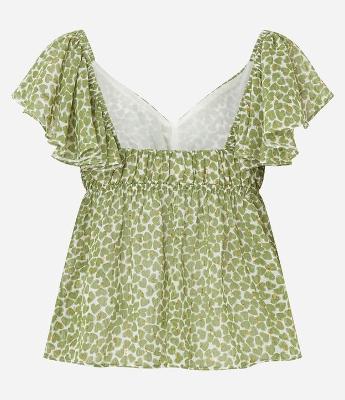 Blusa em Chiffon com Amarração e Estampa Corações