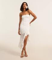 Vestido Tomara que Caia em Renda com Babado Assimétrico - 2