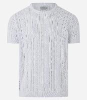 Camiseta Regular em Algodão com Textura Efeito Tricô - 1