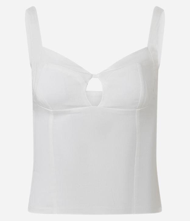 Blusa de Alça em Bengaline com Vazado no Decote Coração - 1