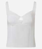 Blusa de Alça em Bengaline com Vazado no Decote Coração - 1