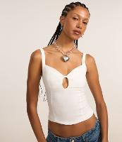 Blusa de Alça em Bengaline com Vazado no Decote Coração - 2