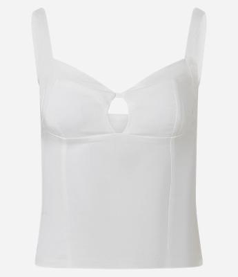 Blusa de Alça em Bengaline com Vazado no Decote Coração