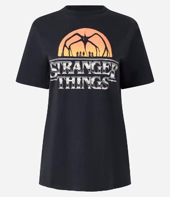 Camiseta em Algodão com Estampa Stranger Things
