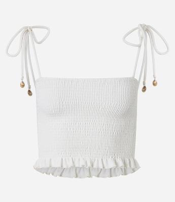 Blusa Cropped em Lastex com Alcinha de Amarração Búzios