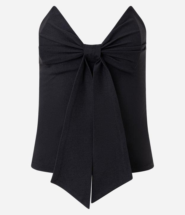 Blusa Sem Alça em Bengaline com Laço - 1
