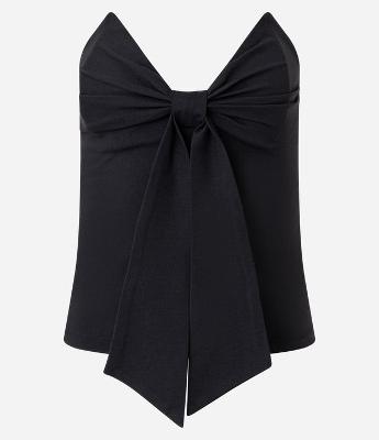 Blusa Sem Alça em Bengaline com Laço