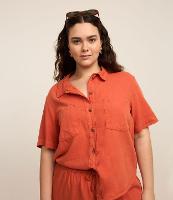 Camisa em Sarja com Bolsos Curve & Plus Size - 1