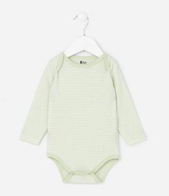 Body Infantil com Estampa de Listra horizontais - Tam 0 a 18 Meses