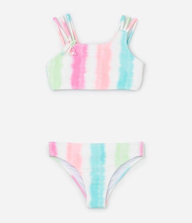 Biquini Infantil em Microfibra com Estampa Degrade Texturizado - Tam 5 a 14 Anos - 1