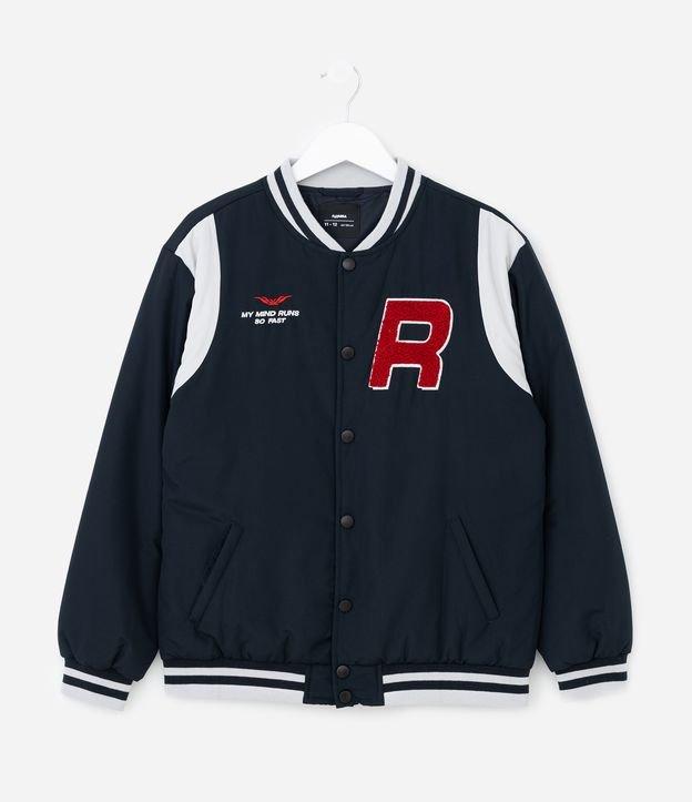 Jaqueta Bomber Infantil com Recortes Contrastante - Tam 5 a 14 Anos - 1