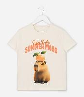 Camiseta Infantil Slim Capy Vibes Summer Mood - Tam 5 a 14 Anos - 1